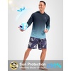 image:imageMens Sun Protection Hoodie Shirts Long Sleeve UPF 50 Swim Shirts for Men Rash Guard Fishing Shirt Quick DryGradient Navy Blue