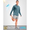 image:imageMens Sun Protection Hoodie Shirts Long Sleeve UPF 50 Swim Shirts for Men Rash Guard Fishing Shirt Quick DryHeather Aquamarine
