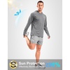 image:imageMens Sun Protection Hoodie Shirts Long Sleeve UPF 50 Swim Shirts for Men Rash Guard Fishing Shirt Quick DryHeather Dusty White