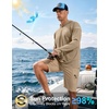 image:imageMens Sun Protection Hoodie Shirts Long Sleeve UPF 50 Swim Shirts for Men Rash Guard Fishing Shirt Quick DryKhaki