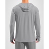 image:imageMens Sun Protection Hoodie Shirts Long Sleeve UPF 50 Swim Shirts for Men Rash Guard Fishing Shirt Quick DryLight Grey