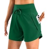 image:imageG Gradual Womens 57 Athletic Long Running Shorts with Zipper Pockets Quick Dry Workout Gym Hiking Shorts for WomenGreen