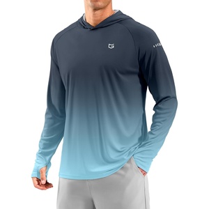 image:imageMens Sun Protection Hoodie Shirts Long Sleeve UPF 50 Swim Shirts for Men Rash Guard Fishing Shirt Quick DryGradient Navy Blue
