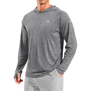 image:imageMens Sun Protection Hoodie Shirts Long Sleeve UPF 50 Swim Shirts for Men Rash Guard Fishing Shirt Quick DryHeather Dusty White