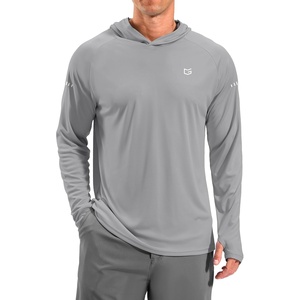 image:imageMens Sun Protection Hoodie Shirts Long Sleeve UPF 50 Swim Shirts for Men Rash Guard Fishing Shirt Quick DryLight Grey