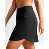 image:imageG Gradual 18 Golf Skirts for Women Zipper Pockets Mid Length Skort with Shorts Underneath High Waist Tennis PickleballBlack