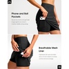 image:imageG Gradual 18 Golf Skirts for Women Zipper Pockets Mid Length Skort with Shorts Underneath High Waist Tennis PickleballBlack
