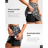 image:imageG Gradual 18 Golf Skirts for Women Zipper Pockets Mid Length Skort with Shorts Underneath High Waist Tennis PickleballBlack Flower