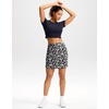 image:imageG Gradual 18 Golf Skirts for Women Zipper Pockets Mid Length Skort with Shorts Underneath High Waist Tennis PickleballBlack Flower