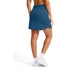 image:imageG Gradual 18 Golf Skirts for Women Zipper Pockets Mid Length Skort with Shorts Underneath High Waist Tennis PickleballBlue