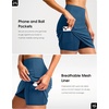image:imageG Gradual 18 Golf Skirts for Women Zipper Pockets Mid Length Skort with Shorts Underneath High Waist Tennis PickleballBlue