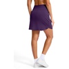 image:imageG Gradual 18 Golf Skirts for Women Zipper Pockets Mid Length Skort with Shorts Underneath High Waist Tennis PickleballDeep Purple