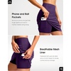 image:imageG Gradual 18 Golf Skirts for Women Zipper Pockets Mid Length Skort with Shorts Underneath High Waist Tennis PickleballDeep Purple