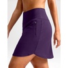 image:imageG Gradual 18 Golf Skirts for Women Zipper Pockets Mid Length Skort with Shorts Underneath High Waist Tennis PickleballDeep Purple