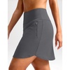 image:imageG Gradual 18 Golf Skirts for Women Zipper Pockets Mid Length Skort with Shorts Underneath High Waist Tennis PickleballInk Grey