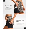 image:imageG Gradual 18 Golf Skirts for Women Zipper Pockets Mid Length Skort with Shorts Underneath High Waist Tennis PickleballLeopard
