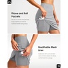 image:imageG Gradual 18 Golf Skirts for Women Zipper Pockets Mid Length Skort with Shorts Underneath High Waist Tennis PickleballLight Grey