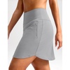 image:imageG Gradual 18 Golf Skirts for Women Zipper Pockets Mid Length Skort with Shorts Underneath High Waist Tennis PickleballLight Grey