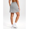 image:imageG Gradual 18 Golf Skirts for Women Zipper Pockets Mid Length Skort with Shorts Underneath High Waist Tennis PickleballLight Grey