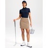 image:imageG Gradual 18 Golf Skirts for Women Zipper Pockets Mid Length Skort with Shorts Underneath High Waist Tennis PickleballLight Khaki