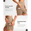 image:imageG Gradual 18 Golf Skirts for Women Zipper Pockets Mid Length Skort with Shorts Underneath High Waist Tennis PickleballLight Khaki
