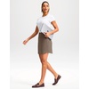 image:imageG Gradual 18 Golf Skirts for Women Zipper Pockets Mid Length Skort with Shorts Underneath High Waist Tennis PickleballLinen Brown