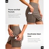 image:imageG Gradual 18 Golf Skirts for Women Zipper Pockets Mid Length Skort with Shorts Underneath High Waist Tennis PickleballLinen Brown
