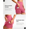 image:imageG Gradual 18 Golf Skirts for Women Zipper Pockets Mid Length Skort with Shorts Underneath High Waist Tennis PickleballPink