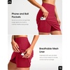 image:imageG Gradual 18 Golf Skirts for Women Zipper Pockets Mid Length Skort with Shorts Underneath High Waist Tennis PickleballRed
