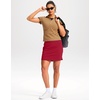 image:imageG Gradual 18 Golf Skirts for Women Zipper Pockets Mid Length Skort with Shorts Underneath High Waist Tennis PickleballRed