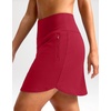 image:imageG Gradual 18 Golf Skirts for Women Zipper Pockets Mid Length Skort with Shorts Underneath High Waist Tennis PickleballRed