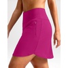 image:imageG Gradual 18 Golf Skirts for Women Zipper Pockets Mid Length Skort with Shorts Underneath High Waist Tennis PickleballRose Red