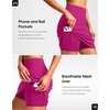 image:imageG Gradual 18 Golf Skirts for Women Zipper Pockets Mid Length Skort with Shorts Underneath High Waist Tennis PickleballRose Red