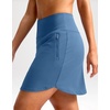 image:imageG Gradual 18 Golf Skirts for Women Zipper Pockets Mid Length Skort with Shorts Underneath High Waist Tennis PickleballSlate Blue