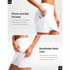image:imageG Gradual 18 Golf Skirts for Women Zipper Pockets Mid Length Skort with Shorts Underneath High Waist Tennis PickleballWhite