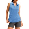 image:imageG Gradual Womens Sleeveless Golf Polo ShirtsBlue Heather