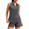 image:imageG Gradual Womens Sleeveless Golf Polo ShirtsCharcoal