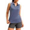 image:imageG Gradual Womens Sleeveless Golf Polo ShirtsDusty Blue Heather