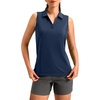 image:imageG Gradual Womens Sleeveless Golf Polo ShirtsNavy