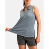image:imageG Gradual Womens Sleeveless Golf Polo ShirtsSage Grey Heather