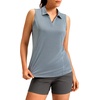 image:imageG Gradual Womens Sleeveless Golf Polo ShirtsSage Grey Heather