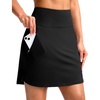 image:imageG Gradual 18 Golf Skirts for Women Zipper Pockets Mid Length Skort with Shorts Underneath High Waist Tennis PickleballBlack
