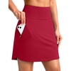 image:imageG Gradual 18 Golf Skirts for Women Zipper Pockets Mid Length Skort with Shorts Underneath High Waist Tennis PickleballRed