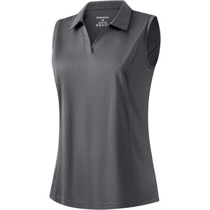 image:imageG Gradual Womens Sleeveless Golf Polo ShirtsCharcoal