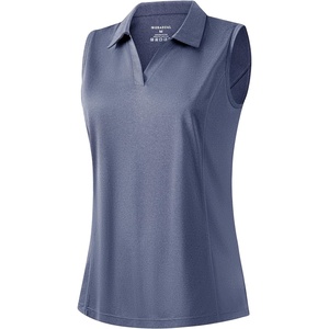 image:imageG Gradual Womens Sleeveless Golf Polo ShirtsDusty Blue Heather