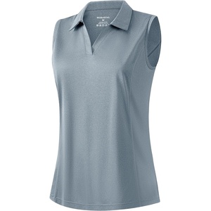 image:imageG Gradual Womens Sleeveless Golf Polo ShirtsSage Grey Heather