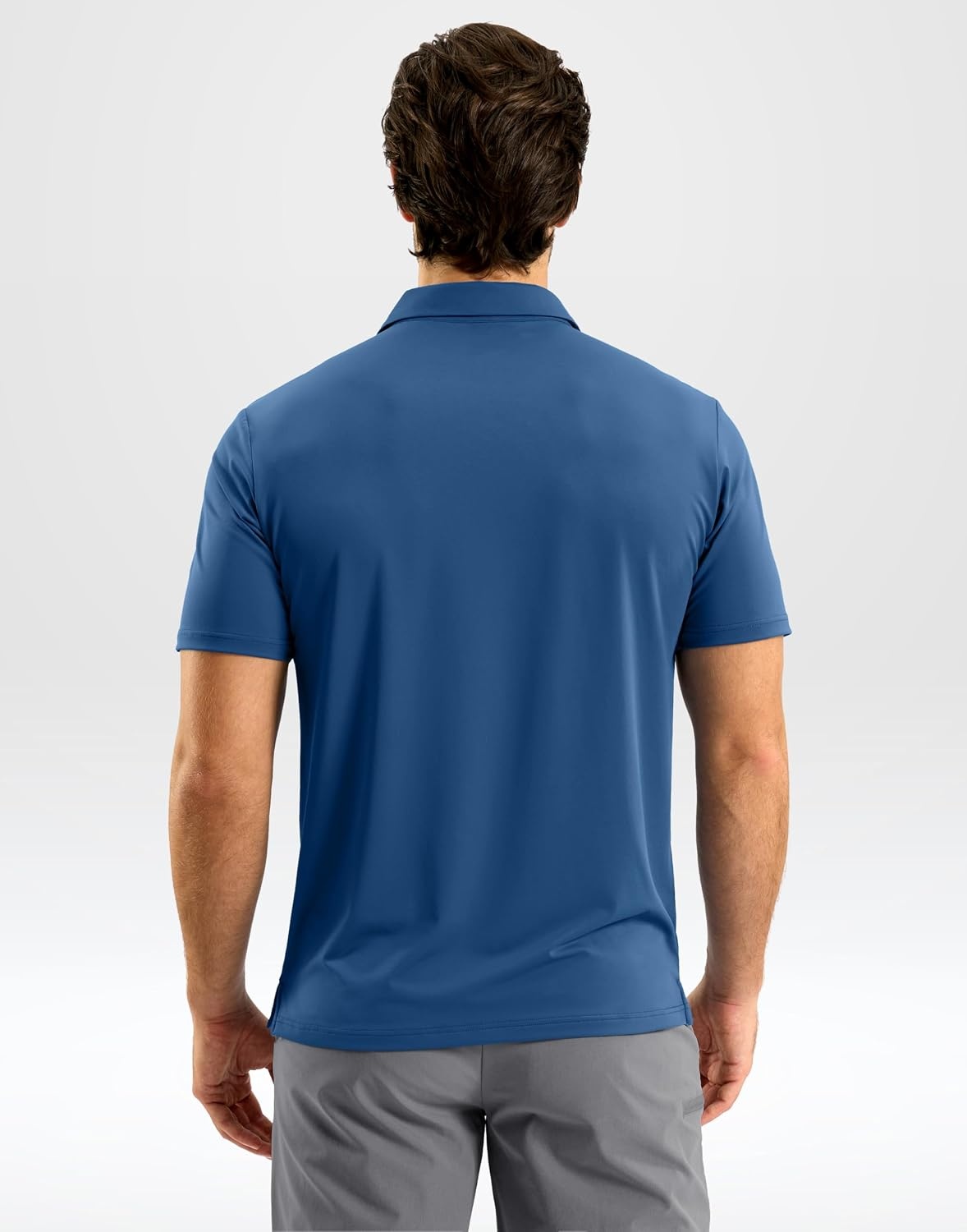 image:imageMens Golf Shirt Dry Fit Short Sleeve Polos Athletic Polo Shirts for Men  Moisture Wicking CoolTouch 4Way Stretch UPF50 Contrast Collar Tagless Comfort for Tennis Pickleball Active CasualIndigo