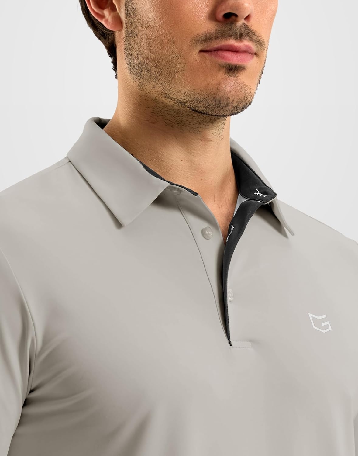 image:imageMens Golf Shirt Dry Fit Short Sleeve Polos Athletic Polo Shirts for Men  Moisture Wicking CoolTouch 4Way Stretch UPF50 Contrast Collar Tagless Comfort for Tennis Pickleball Active CasualWarm Ash Grey