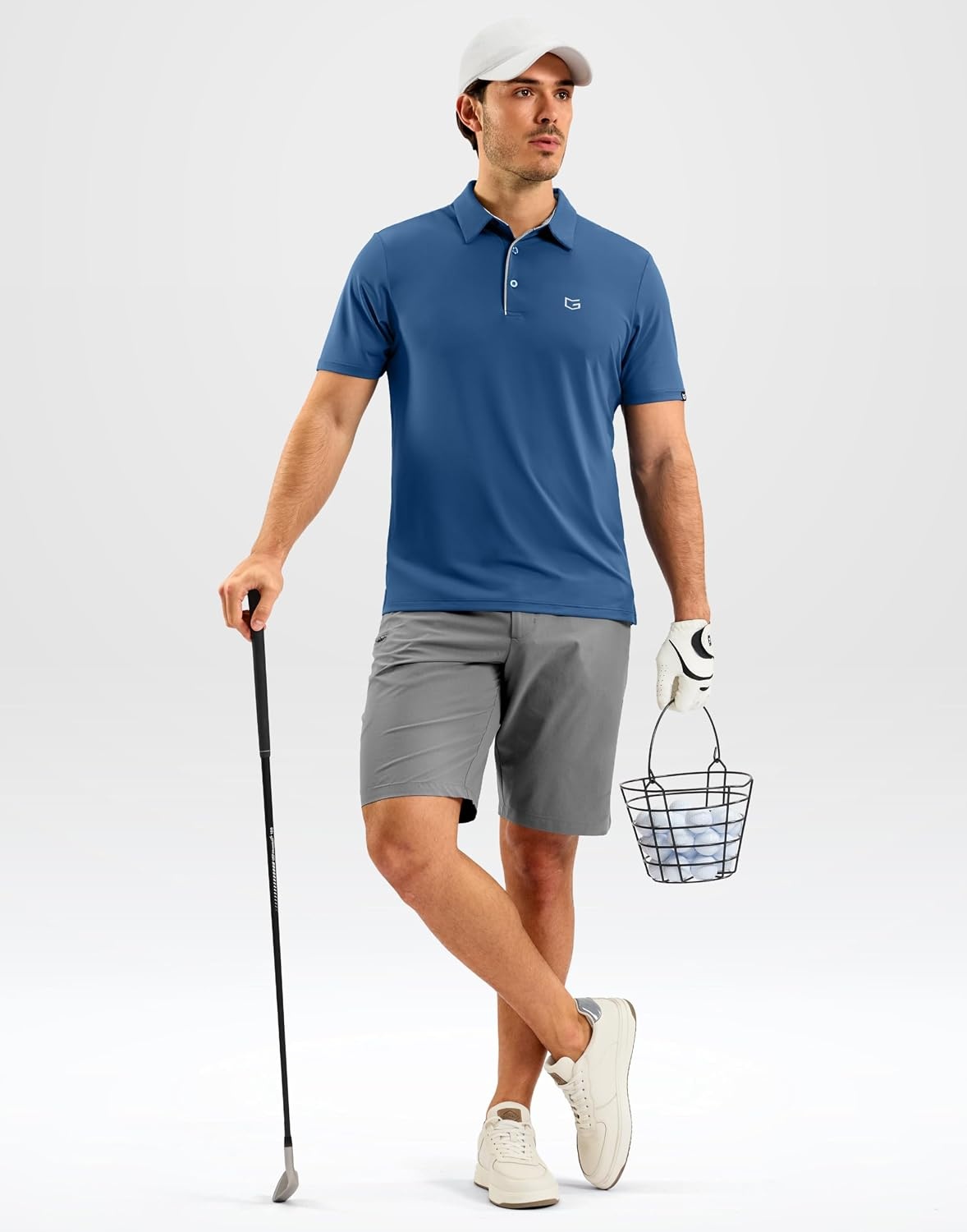 image:imageMens Golf Shirt Dry Fit Short Sleeve Polos Athletic Polo Shirts for Men  Moisture Wicking CoolTouch 4Way Stretch UPF50 Contrast Collar Tagless Comfort for Tennis Pickleball Active CasualIndigo