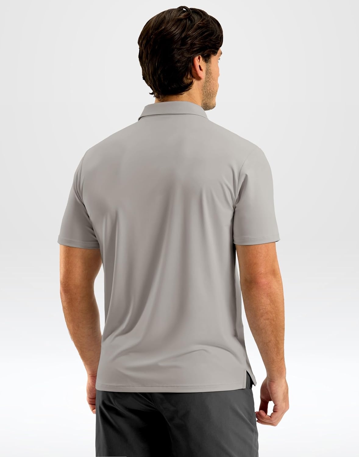 image:imageMens Golf Shirt Dry Fit Short Sleeve Polos Athletic Polo Shirts for Men  Moisture Wicking CoolTouch 4Way Stretch UPF50 Contrast Collar Tagless Comfort for Tennis Pickleball Active CasualWarm Ash Grey